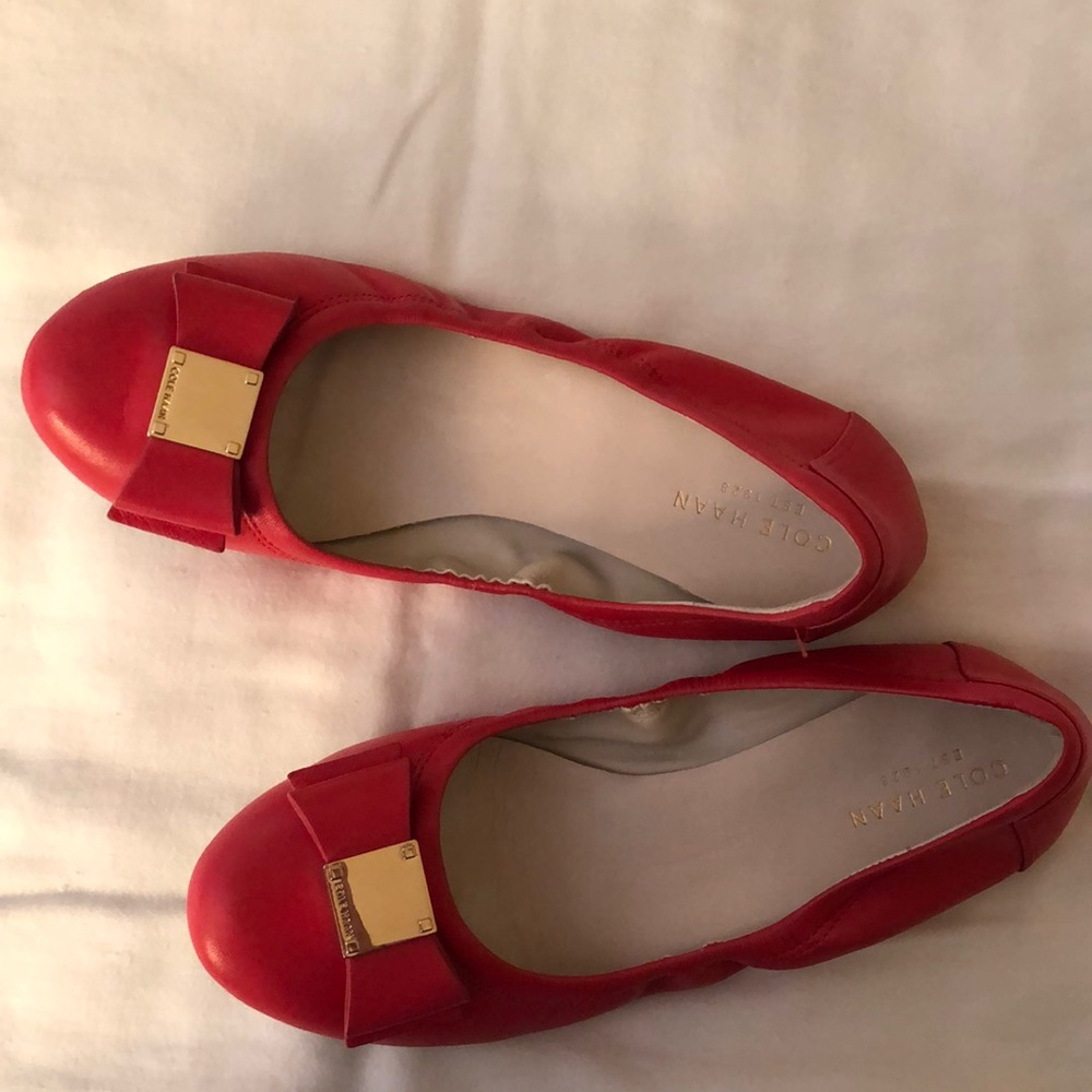 Cole Haan Tali Signature Bow Red Ballet Flats 6.5